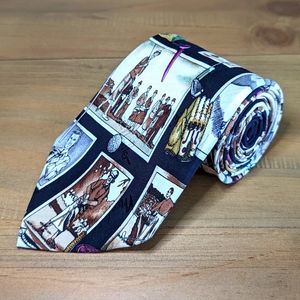 Nicole Miller | 100% Silk Necktie | Vintage | 1995 | Vintage Golf | Sepia